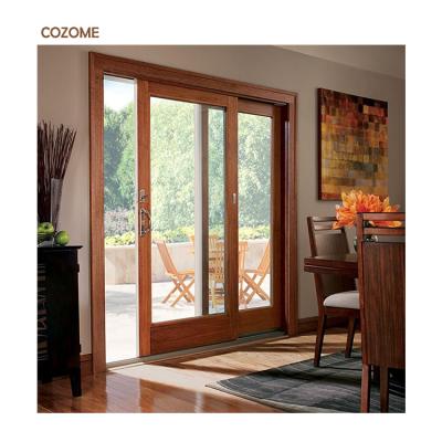 China Modern Modern Wooden Solid Wood Out Door Exterior Sliding Doors For House for sale