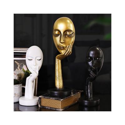 China Creative Europe fashion personality resin abstract art living room bedroom home study female face ornaments for sale