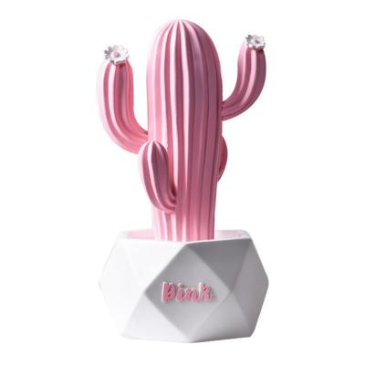 China Nordic Europe girl heart pink and green cactus home room decoration ornament resin craft factory wholesale for sale