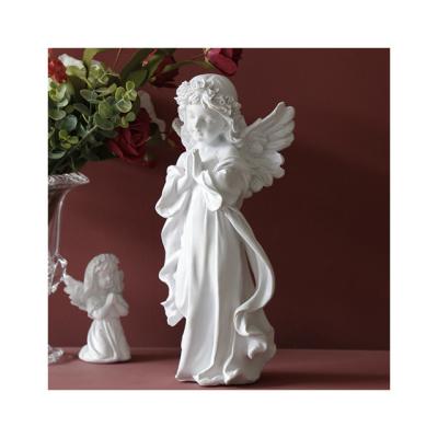 China Europe angel cupid resin sculpture bookshelf European style prayer decoration opens ornaments resin angel desk crafts for sale