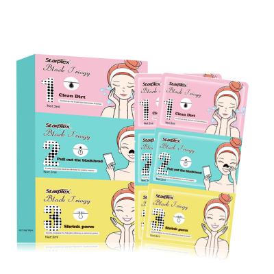 China Pore ​​Remover OEM ODM Face Care Nose Mask Remove Step 3 Kit Nose Strips Clean Cosmetic Blackhead Acne Remover Beauty for sale