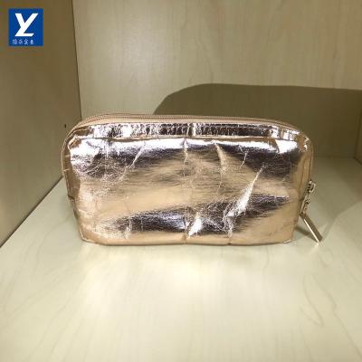 China Recyclable Washable Kraft Paper Cosmetic Bag With Zipper for sale