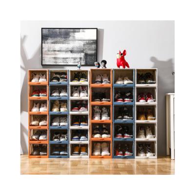 China Hot Sale Viable Plastic Drawer Drawer Shoe Box Magnet Sneaker Crates Shoebox Storage Storage Clear Plastic Shoe Box for sale