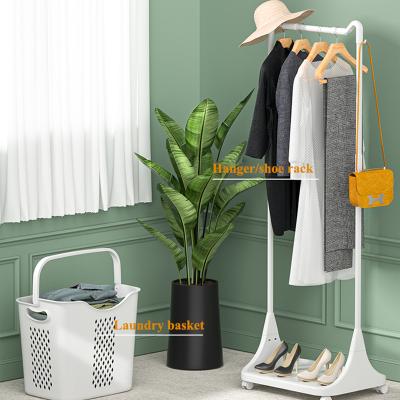 China Minimalist Rack Hanger Rack With Hanging Laundry Basket Rack Clothes Rack for sale