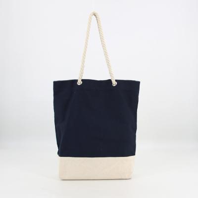 China Durable Eco Friendly Tote Bag Heavy Duty Canvas Cotton Rope Handle Bag For Grocery Shopping for sale