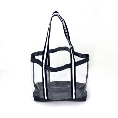 China Women's Durable Transparent Handbags Waterproof Clear PVC Ladies Tote Bag Handbag for sale