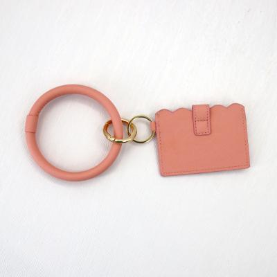 China Wholesale Durable PU Leather Plain Small Pocket Stylish Custom Logo ID Leather Card Holder For Coin Car Key for sale