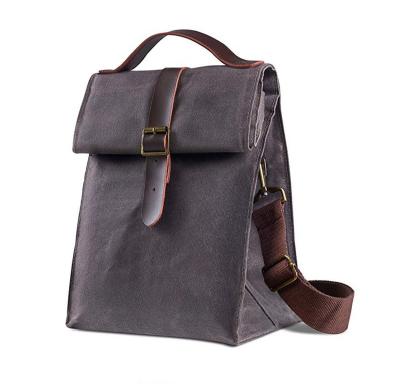 China Brown Waterproof Custom Canvas Insulated Cooler Bag Carrying Cross - Body Bag for sale