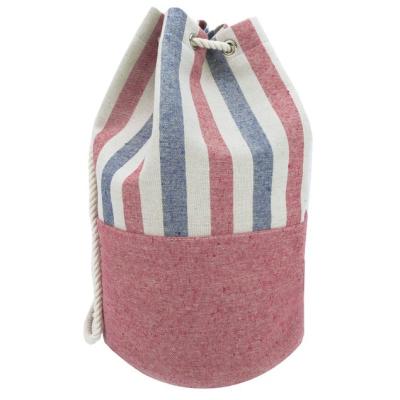 China Multi Color Reusable Travel Rope Handle Canvas Drawstring Bag Cotton Webbing Backpack With String for sale