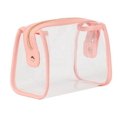 China Fashion Clear PVC Toiletry Bag Wash Cosmetic Organizer Clear Vinyl Makeup Storage Bag for sale