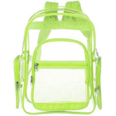 China Waterproof Girls Waterproof Backpack Durable Clear Transparent PVC School Pack With Compartment for sale