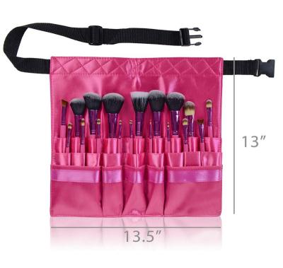 China Portable Fashion Satin Cosmetic Make Up Brush Belt Bag Roll Bag For Travel for sale