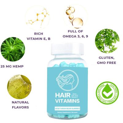 China Other OEM Vegan Gummies Bears For Hair Growth Veggie Gummy Hair Vitamins With Biotin Vitamin Folic Acid for sale