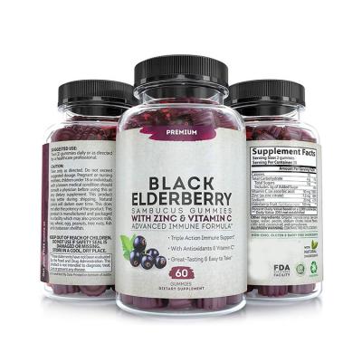 China Improve Immune System OEM Immunity Boosting Black Elderberry Gummies Gummy Vitamins Zinc Gummy For Dietary Supplement for sale