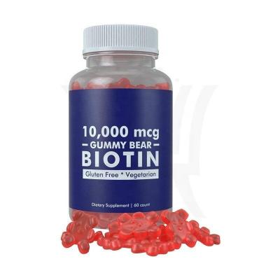 China 100% Natural Organic Vegan Vitamins 10000 mcg Gluten Free Biotin Private Label Gummies for Shiny Hair Growth Vibrant Skin and Strong Nails for sale