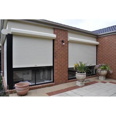 China Customized Size Environmental Friendly White Color Heat Insulated Electric Motorized Aluminum Roller Shutter Windows For Veranda for sale