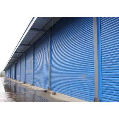 China Environmental Friendly Economic Durable Easy Install Industrial Blue Galvanized Steel Rolling Door for sale