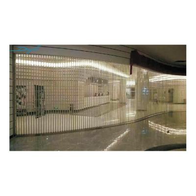 China Shop Anti-theft Shutters Rollers Shopping Mall Automatic Horizontal Sliding Transparent Doors Clear Polycarbonate for 24 Hours Display for sale