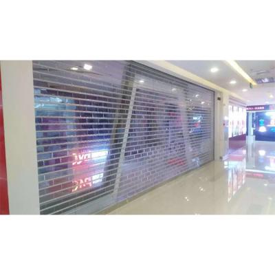 China Modern Hot Selling Clear Roll Up Type Plastic Brick Rolling Doors Customized Polycarbonate Remote Control Transparent Roller Shutter Door for sale