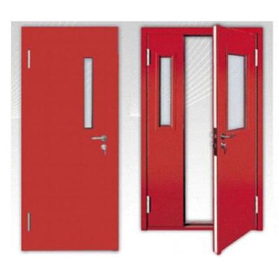 China Cheap Fire Protection Commercial Fire Rated Doors 1/2/3 Hours Hotel Fire Retardant Steel Resistance Double Doors With Glass for sale