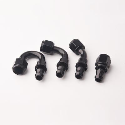 China Automotive Parts New Arrival An4 An6 An8 An10 An12 90 Degree Aluminum Pipe Ends Push On Fittings Lock for sale