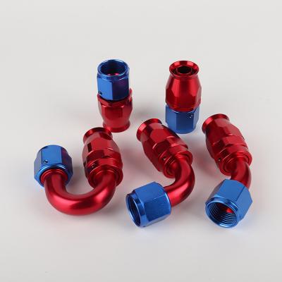 China Aluminum A Series 0/45/90/180 PTFE Oil Cooler Common Car Modified Hose Connector for sale