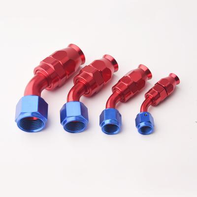 China Auto Parts 180 Degree An12 Elbow Swivel Hose End Fuel Oil Fitting Aluminum Reusable Wrapping Connector for sale