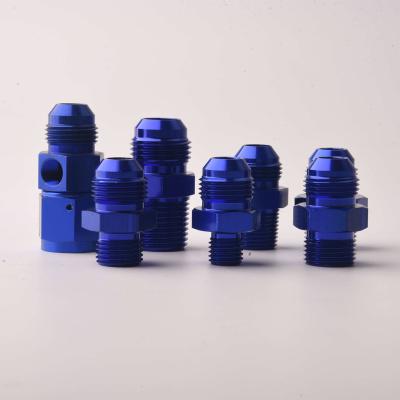 China General Models Oil Refrigerant Fuel Pump , Fuel Regulator Wire Reducer Connector Aluminum One Fit Blue for sale