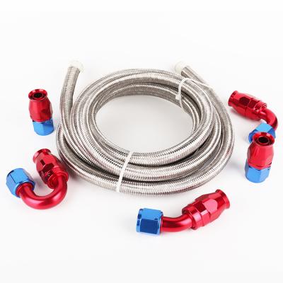 China An10 10ft 304ss Stainless Steel Oil Line Fuel Hose Kit and10 An10 Nylon Silver Braided Rubber Gaskets for sale