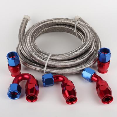 China 16" Nylon High Pressure Automotive Braided Pack Hose Performance Fuel Oil Coolant Line Set for sale