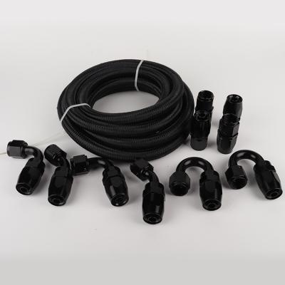 China Black Nylon Fuel Oil Hose Rubber Braided Stainless Steel An-10 Ptfe Hose for sale