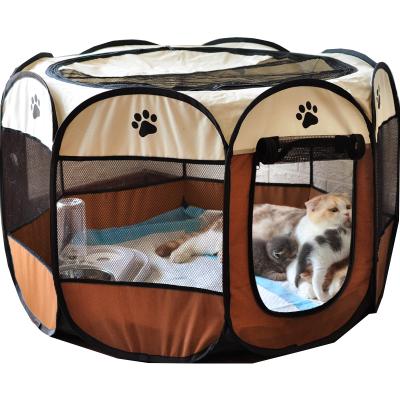 China Dog Tent House Breathable Large Dog Cage Portable Folding Octagonal Dogs Kennel for sale