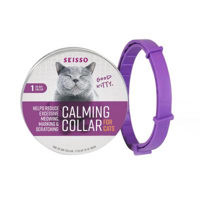 China Manufacturer Wholesale Adjustable Natural Stocked Calming Collar for Cats Reduces Excessive Meowing Marking Scratching Calming Collar for sale