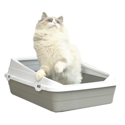 China Wholesale Sustainable Large Cat Litter Box Toilet Plastic Tray Cat Litter Box With Shovel Indoor Pet Clean Products for sale