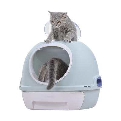 China Viable Wholesale Plastic Fully Enclosed Large Size Cat Litter Box Toilet Drawer Type Large Space Purification and Disinfection Function for sale