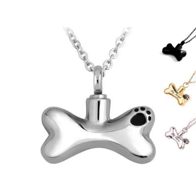 China Viable Manufacturer Wholesale Custom Stainless Steel Animal Preserve Form Paw Print Pet Dog Cat Burial Urn Dog Ashes Pendant for sale