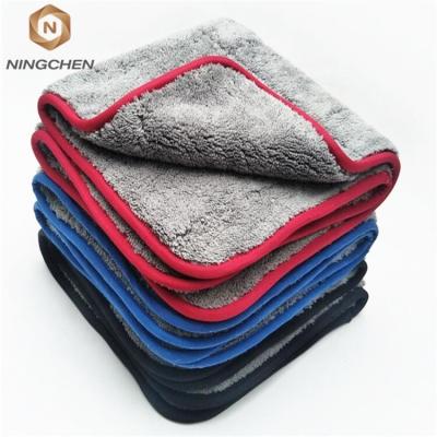 China Compressed Coral Fleece 1200gsm Plush Car Fleece /1400gsm Microfiber Car Polishing Drying Towel /1200gsm Towel for sale