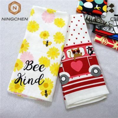 China Wholesale Hot Sell Disposable Tea Towel EAswet Kitchen Textile Tea Towel Printed 100% Cotton Bulk Yarn Dyed 100% Cotton Sale for sale