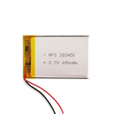 China Shenzhen 383450 3.7v 650mAh Battery 383450 3.7v 650mAh Li-ion Li-polymer Battery Rechargeable Li-ion Battery Li-Polymer Battery NMC Pocket Cells 3.8*34*50mm for sale