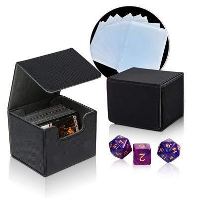 China Recyclable PU Solitaire Holder Holds 100+ Card Solitaire YuGiOh Baseball Cards PU Deck Box Magic Mtg Box for sale