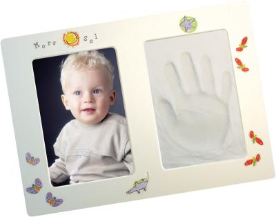 China White Baby View Photo Handprint Kit Footprint Keepsake Clay Gift DIY Wooden Hand Molding Picture Newborn Wooden Memory First Year for sale