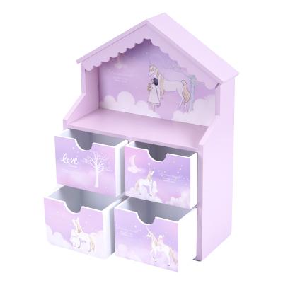 China Wooden Roof 4 Drawer Wholesale Price Competiitve Wooden Packaging Jewelry Boxes for sale