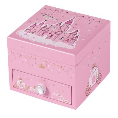 China China Supplier Fashion 1 Drawer Wooden Jewelry Boxes Ballerina Music Box With Mirror for sale