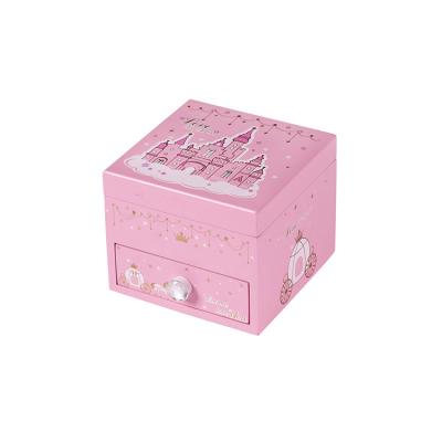 China 2021 New 1 Drawer Custom Handmade Wooden Jewelry Box With Ballerina Music for sale