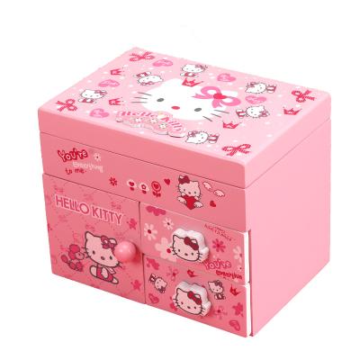 China Chinese Wooden Cheap Price Musical 2 Drawer 1 Door Jewelry Box With Music for sale