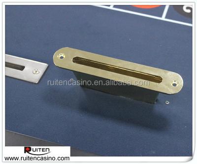 China Poker Chip and Bill Drop Slot Frame Anodized Brass Casino Table Cash Slot Large Stainless Steel Slots for sale