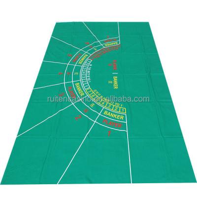 China 7 Player Baccarat Casino Layout Baccarat 7 Player Round Polyester Cloth Liquid And Water Resistant Half Table Layout 100% for sale