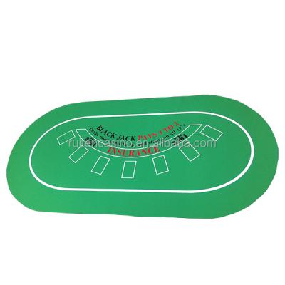 China Homestyle 36*72inch Green Safe Stick Oval Blackjack And Texas Hold'em Poker Table Rubber Mat for sale