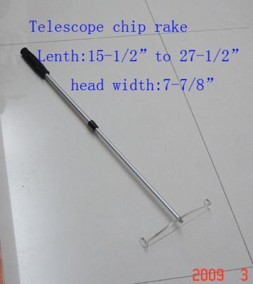 China Aluminum Caster Rake Telescoping Chip Rake for sale