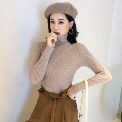 China Wholesale Custom Women's Turtle Sweater Girl Cotton Sweater Knitting Anti-Shrink Neck Sweater Girl Cotton Sweater Anti-Shrink for sale